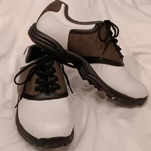 FootJoy Mens FJ Originals Golf 45516 Brown White Saddle Shoes Size 10W EUC